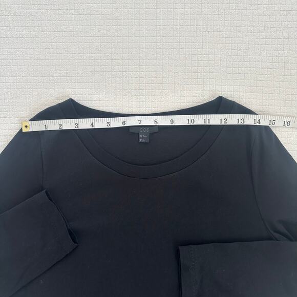 COS Women's Black Long Sleeves Round Neck T-Shirt 100% Cotton Size US M - Picture 4 of 10